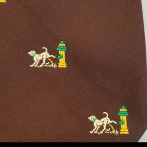 Vintage Dog Peeing on Fire Hydrant Tie Union Made